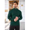 imageCOOFANDY Mens Quarter Zip Sweaters Slim Fit Lightweight Cotton Knitted Casual Mock Neck Pullover SweatersDark Green