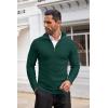 imageCOOFANDY Mens Quarter Zip Sweaters Slim Fit Lightweight Cotton Knitted Casual Mock Neck Pullover SweatersDark Green