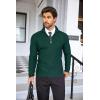 imageCOOFANDY Mens Quarter Zip Sweaters Slim Fit Lightweight Cotton Knitted Casual Mock Neck Pullover SweatersDark Green