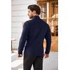 imageCOOFANDY Mens Quarter Zip Sweaters Slim Fit Lightweight Cotton Knitted Casual Mock Neck Pullover SweatersNavy Blue 