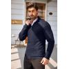 imageCOOFANDY Mens Quarter Zip Sweaters Slim Fit Lightweight Cotton Knitted Casual Mock Neck Pullover SweatersNavy Blue 