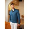 imageCOOFANDY Mens Quarter Zip Sweaters Slim Fit Lightweight Cotton Knitted Casual Mock Neck Pullover SweatersPeacock Blue