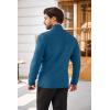 imageCOOFANDY Mens Quarter Zip Sweaters Slim Fit Lightweight Cotton Knitted Casual Mock Neck Pullover SweatersPeacock Blue