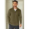 imageCOOFANDY Mens Quarter Zip Up Pullover Lightweight Mock Neck Sweatshirt Casual Long Sleeve Polo ShirtArmy Green