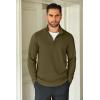 imageCOOFANDY Mens Quarter Zip Up Pullover Lightweight Mock Neck Sweatshirt Casual Long Sleeve Polo ShirtArmy Green