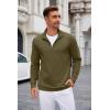 imageCOOFANDY Mens Quarter Zip Up Pullover Lightweight Mock Neck Sweatshirt Casual Long Sleeve Polo ShirtArmy Green