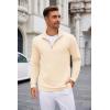 imageCOOFANDY Mens Quarter Zip Up Pullover Lightweight Mock Neck Sweatshirt Casual Long Sleeve Polo ShirtBeige