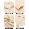 imageCOOFANDY Mens Quarter Zip Up Pullover Lightweight Mock Neck Sweatshirt Casual Long Sleeve Polo ShirtBeige