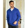 imageCOOFANDY Mens Quarter Zip Up Pullover Lightweight Mock Neck Sweatshirt Casual Long Sleeve Polo ShirtBlue