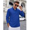 imageCOOFANDY Mens Quarter Zip Up Pullover Lightweight Mock Neck Sweatshirt Casual Long Sleeve Polo ShirtBlue