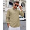 imageCOOFANDY Mens Quarter Zip Up Pullover Lightweight Mock Neck Sweatshirt Casual Long Sleeve Polo ShirtCamel