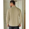 imageCOOFANDY Mens Quarter Zip Up Pullover Lightweight Mock Neck Sweatshirt Casual Long Sleeve Polo ShirtCamel