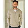 imageCOOFANDY Mens Quarter Zip Up Pullover Lightweight Mock Neck Sweatshirt Casual Long Sleeve Polo ShirtCamel
