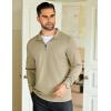 imageCOOFANDY Mens Quarter Zip Up Pullover Lightweight Mock Neck Sweatshirt Casual Long Sleeve Polo ShirtCamel