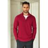 imageCOOFANDY Mens Quarter Zip Up Pullover Lightweight Mock Neck Sweatshirt Casual Long Sleeve Polo ShirtDark Red