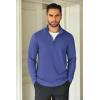 imageCOOFANDY Mens Quarter Zip Up Pullover Lightweight Mock Neck Sweatshirt Casual Long Sleeve Polo ShirtDenim Blue