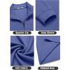 imageCOOFANDY Mens Quarter Zip Up Pullover Lightweight Mock Neck Sweatshirt Casual Long Sleeve Polo ShirtDenim Blue