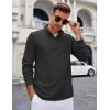 imageCOOFANDY Mens Quarter Zip Up Pullover Lightweight Mock Neck Sweatshirt Casual Long Sleeve Polo ShirtDrak Grey