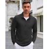 imageCOOFANDY Mens Quarter Zip Up Pullover Lightweight Mock Neck Sweatshirt Casual Long Sleeve Polo ShirtDrak Grey