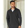 imageCOOFANDY Mens Quarter Zip Up Pullover Lightweight Mock Neck Sweatshirt Casual Long Sleeve Polo ShirtDrak Grey