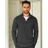 imageCOOFANDY Mens Quarter Zip Up Pullover Lightweight Mock Neck Sweatshirt Casual Long Sleeve Polo ShirtDrak Grey