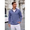 imageCOOFANDY Mens Quarter Zip Up Pullover Lightweight Mock Neck Sweatshirt Casual Long Sleeve Polo ShirtGrey Blue