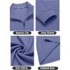 imageCOOFANDY Mens Quarter Zip Up Pullover Lightweight Mock Neck Sweatshirt Casual Long Sleeve Polo ShirtGrey Blue