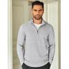 imageCOOFANDY Mens Quarter Zip Up Pullover Lightweight Mock Neck Sweatshirt Casual Long Sleeve Polo ShirtLight Grey