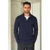 imageCOOFANDY Mens Quarter Zip Up Pullover Lightweight Mock Neck Sweatshirt Casual Long Sleeve Polo ShirtNavy Blue