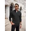 imageCOOFANDY Mens Quarter Zip Up Sweaters Slim Fit Casual Long Sleeve Knitted Mock Neck Pullover SweatersBlack