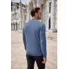 imageCOOFANDY Mens Quarter Zip Up Sweaters Slim Fit Casual Long Sleeve Knitted Mock Neck Pullover SweatersBlue