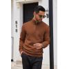 imageCOOFANDY Mens Quarter Zip Up Sweaters Slim Fit Casual Long Sleeve Knitted Mock Neck Pullover SweatersBrown