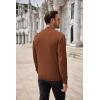 imageCOOFANDY Mens Quarter Zip Up Sweaters Slim Fit Casual Long Sleeve Knitted Mock Neck Pullover SweatersBrown