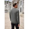 imageCOOFANDY Mens Quarter Zip Up Sweaters Slim Fit Casual Long Sleeve Knitted Mock Neck Pullover SweatersDark Grey