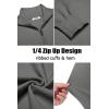 imageCOOFANDY Mens Quarter Zip Up Sweaters Slim Fit Casual Long Sleeve Knitted Mock Neck Pullover SweatersDark Grey