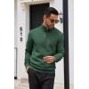 imageCOOFANDY Mens Quarter Zip Up Sweaters Slim Fit Casual Long Sleeve Knitted Mock Neck Pullover SweatersGreen