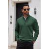 imageCOOFANDY Mens Quarter Zip Up Sweaters Slim Fit Casual Long Sleeve Knitted Mock Neck Pullover SweatersGreen