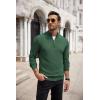 imageCOOFANDY Mens Quarter Zip Up Sweaters Slim Fit Casual Long Sleeve Knitted Mock Neck Pullover SweatersGreen
