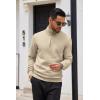 imageCOOFANDY Mens Quarter Zip Up Sweaters Slim Fit Casual Long Sleeve Knitted Mock Neck Pullover SweatersKhaki