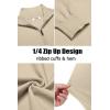 imageCOOFANDY Mens Quarter Zip Up Sweaters Slim Fit Casual Long Sleeve Knitted Mock Neck Pullover SweatersKhaki
