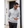 imageCOOFANDY Mens Quarter Zip Up Sweaters Slim Fit Casual Long Sleeve Knitted Mock Neck Pullover SweatersLight Grey