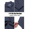 imageCOOFANDY Mens Quarter Zip Up Sweaters Slim Fit Casual Long Sleeve Knitted Mock Neck Pullover SweatersNavy Blue