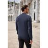 imageCOOFANDY Mens Quarter Zip Up Sweaters Slim Fit Casual Long Sleeve Knitted Mock Neck Pullover SweatersNavy Blue
