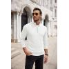 imageCOOFANDY Mens Quarter Zip Up Sweaters Slim Fit Casual Long Sleeve Knitted Mock Neck Pullover SweatersWhite