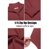 imageCOOFANDY Mens Quarter Zip Up Sweaters Slim Fit Casual Long Sleeve Knitted Mock Neck Pullover SweatersWine Red