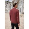 imageCOOFANDY Mens Quarter Zip Up Sweaters Slim Fit Casual Long Sleeve Knitted Mock Neck Pullover SweatersWine Red