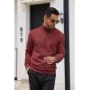 imageCOOFANDY Mens Quarter Zip Up Sweaters Slim Fit Casual Long Sleeve Knitted Mock Neck Pullover SweatersWine Red