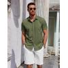 imageCOOFANDY Mens Short Sleeve Button Down Shirts Summer Untucked Casual Dress Shirts with PocketArmy Green