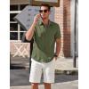 imageCOOFANDY Mens Short Sleeve Button Down Shirts Summer Untucked Casual Dress Shirts with PocketArmy Green