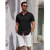 imageCOOFANDY Mens Short Sleeve Button Down Shirts Summer Untucked Casual Dress Shirts with PocketBlack